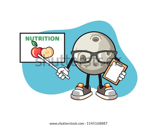 Moon\
nutritionist cartoon. Mascot Character\
vector.
