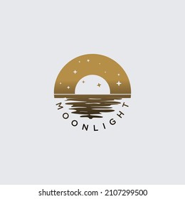 Moon Ocean Logo Design Inspiration