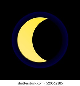 Moon on black background. Moon Icon Vector.