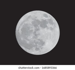 La luna en un fondo negro