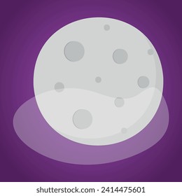 Moon on dark background, traditional Halloween design element.