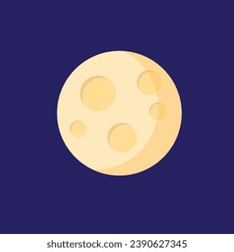Moon on dark blue background. Moon logo design.