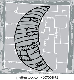 moon on gray pattern background