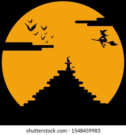 Moon on halloween night design vector