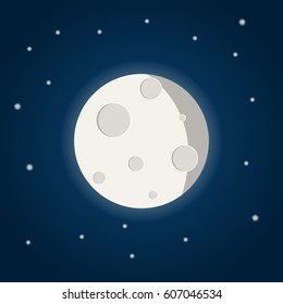 Moon on the night sky