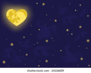 moon on night sky. vector backgrounds