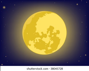 moon on night sky. vector backgrounds