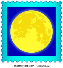 Moon on the postage stamp