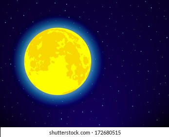 Moon on the starry sky