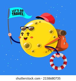 The moon is on vacation, backpacking to space.