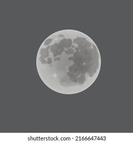 moon or on white background realistic vector illustration