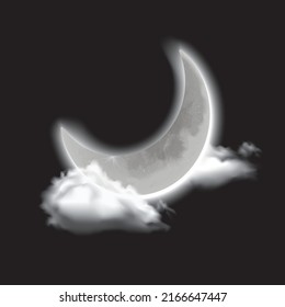 moon or on white background realistic vector illustration