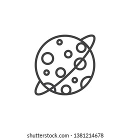 Moon orbit line icon. linear style sign for mobile concept and web design. Orbital space planet outline vector icon. Symbol, logo illustration. Pixel perfect vector graphics