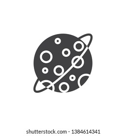 Moon orbit vector icon. filled flat sign for mobile concept and web design. Orbital space planet glyph icon. Symbol, logo illustration. Pixel perfect vector graphics