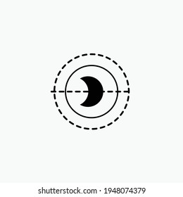 Moon in orbits illustration. Space moon star astronomy eclipse abstract sun dark abstrak, vector, symbol, logo, icon, sign, Illustration Minimalist.