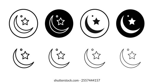 moon outline icon logo sign set vector outline