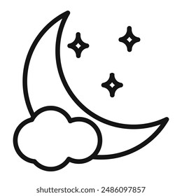 moon outline icon mark in filled style