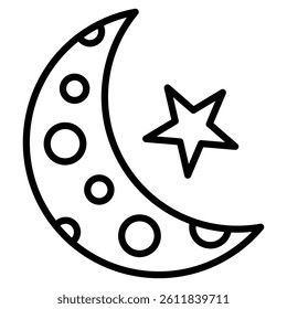 moon outline icon Simple outline vector logo
