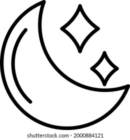 Diseño del icono del vector de contorno de la luna
