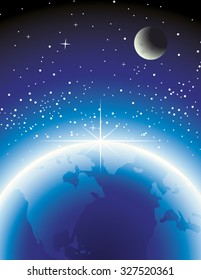 Moon over horizon