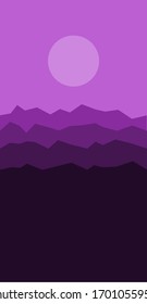 The moon over the mountains 