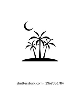 moon, palm icon. Element of ramadan icon. Premium quality graphic design icon. Signs and symbols collection icon for websites, web design