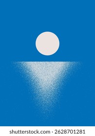 Moon path on the sea surface. Vector illustration. Sketch for creativity.