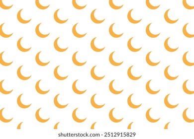 Moon pattern . Pattern with golden crescent moons . Moon background . Moon wallpaper . Vector illustration