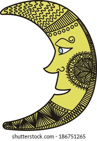 Moon pattern vector illustration
