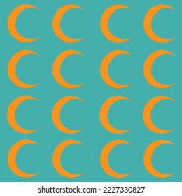 moon pattern vector on blue background.suitable for prints on textile,background,wallpaper