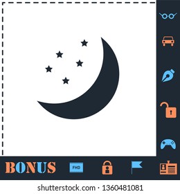 Moon. Perfect icon with bonus simple icons