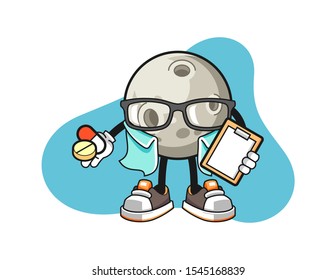 Moon pharmacist cartoon. Mascot Character vector.