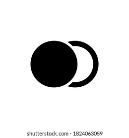Moon Phase, Astronomy Lunar Eclipse. Flat Vector Icon illustration. Simple black symbol on white background. Moon Phase, Astronomy Lunar Eclipse sign design template for web and mobile UI element