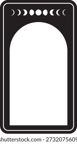 Diseño de tarjeta de fase lunar Marco de fotos de arco Místico moderno imprimible Saludo Marca Gráfico