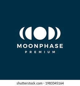 moon phase cycle logo vector icon illustration