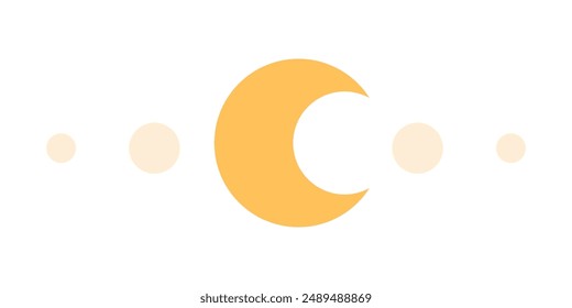 Fase lunar. Elemento para el diseño. Ilustración vectorial en estilo plano