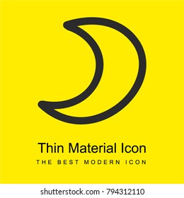Moon phase hand drawn outline bright yellow material minimal icon or logo design