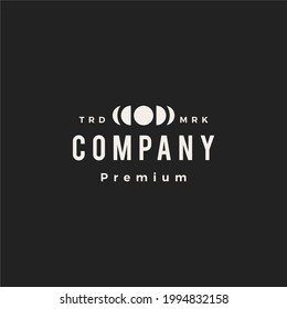 moon phase hipster vintage logo vector icon illustration