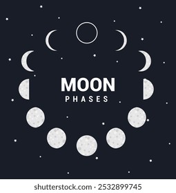 Conjunto de Vector de calendario de ilustración de fase lunar