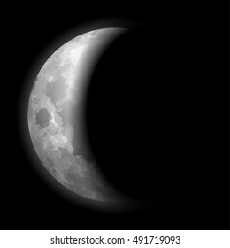 Moon phase on a black sky.
