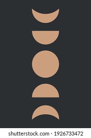 Moon phase poster vector illustration	