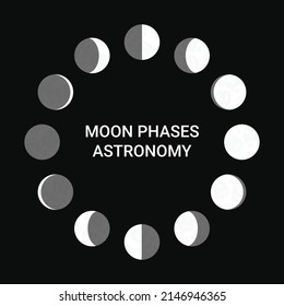 Espacio en fase lunar astronomía nocturna y esfera de sombra en fase lunar