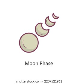 Moon Phase Vector Filled outline Icon Design illustration. Space Symbol on White background EPS 10 File