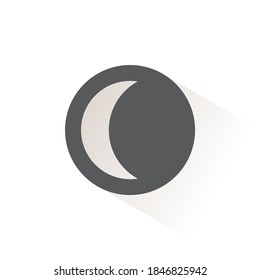 Mondphase. Abnehmender Halbmond. Farbsymbol einzeln. Wettervektorgrafik