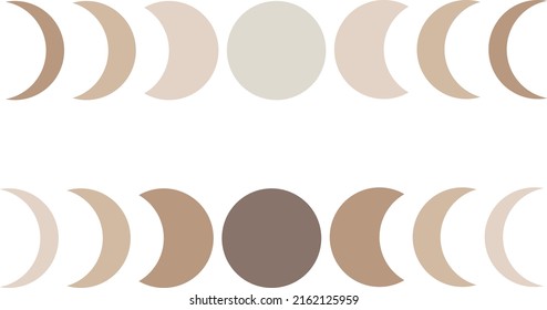 Moon phases. Astrology. Crescent. Growing moon. Vector illustration.