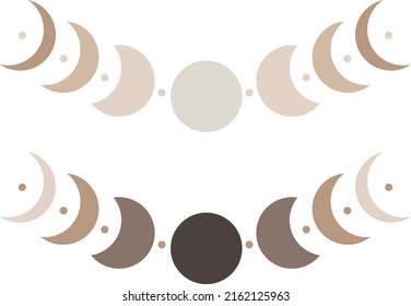 Moon phases. Astrology. Crescent. Growing moon. Vector illustration.