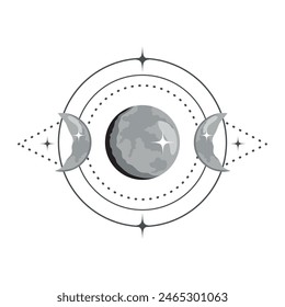 moon phases astronomical science isolated