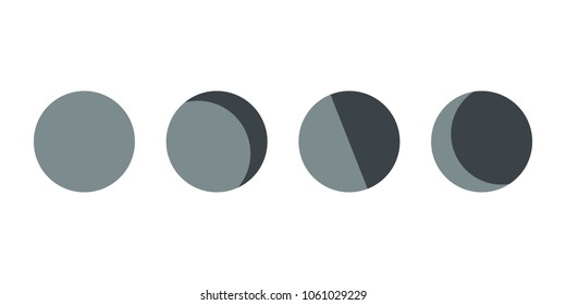 Moon phases, astronomy icon set. Moon phases icon in flat style isolated on grey background. For your design, logo. Vector illustration.