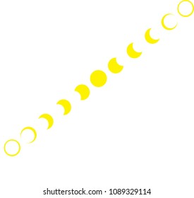 The Moon phases astronomy icon set Vector Illustration on the white background.
