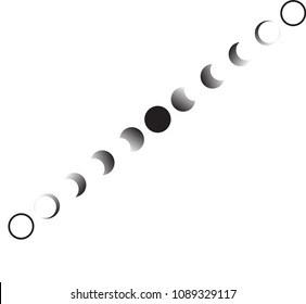 The Moon phases astronomy icon set Vector Illustration on the white background.